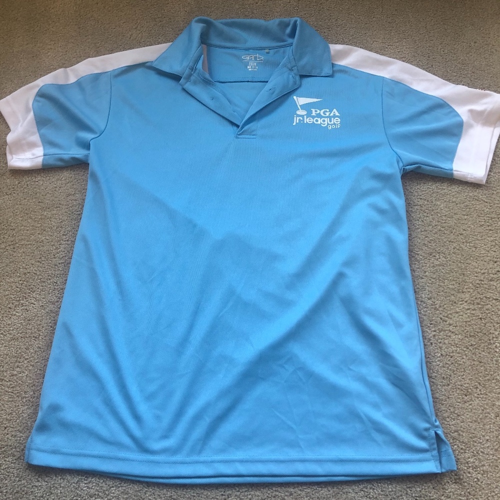 Light blue kids golf shirt